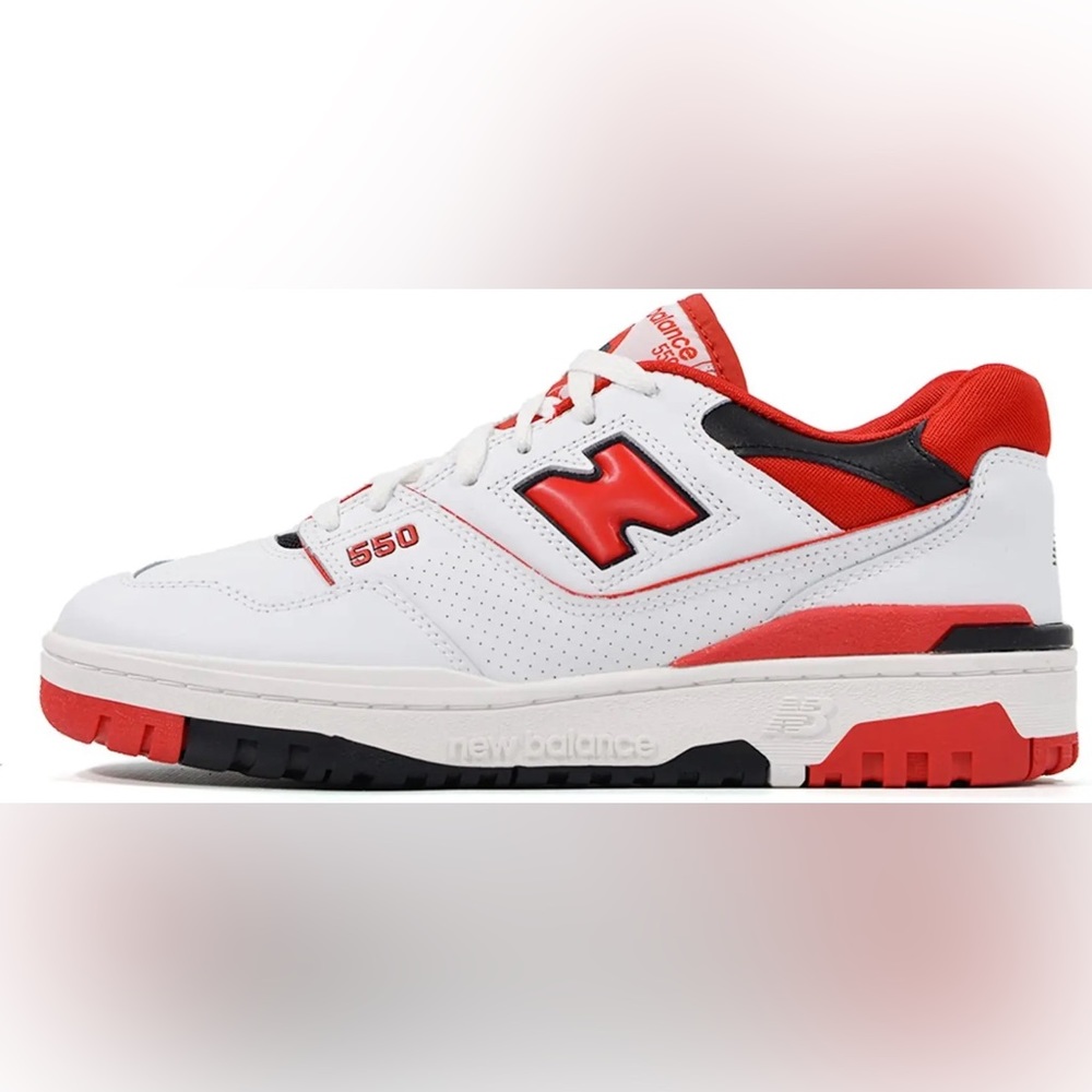 New Balance 550 unisex red black and white